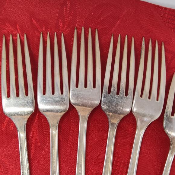11X Silver Plate Dinner Salad Forks Nobility Plate Royal Rose Oneida - Picture 10 of 16